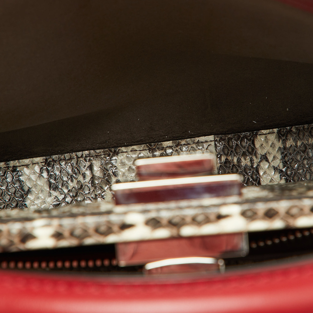 FENDI Red Leather Regular PeekabooTop Handle Bag - Picture 8 of 8